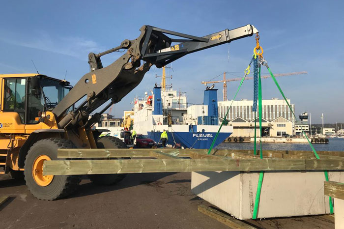 Arbete på en marina